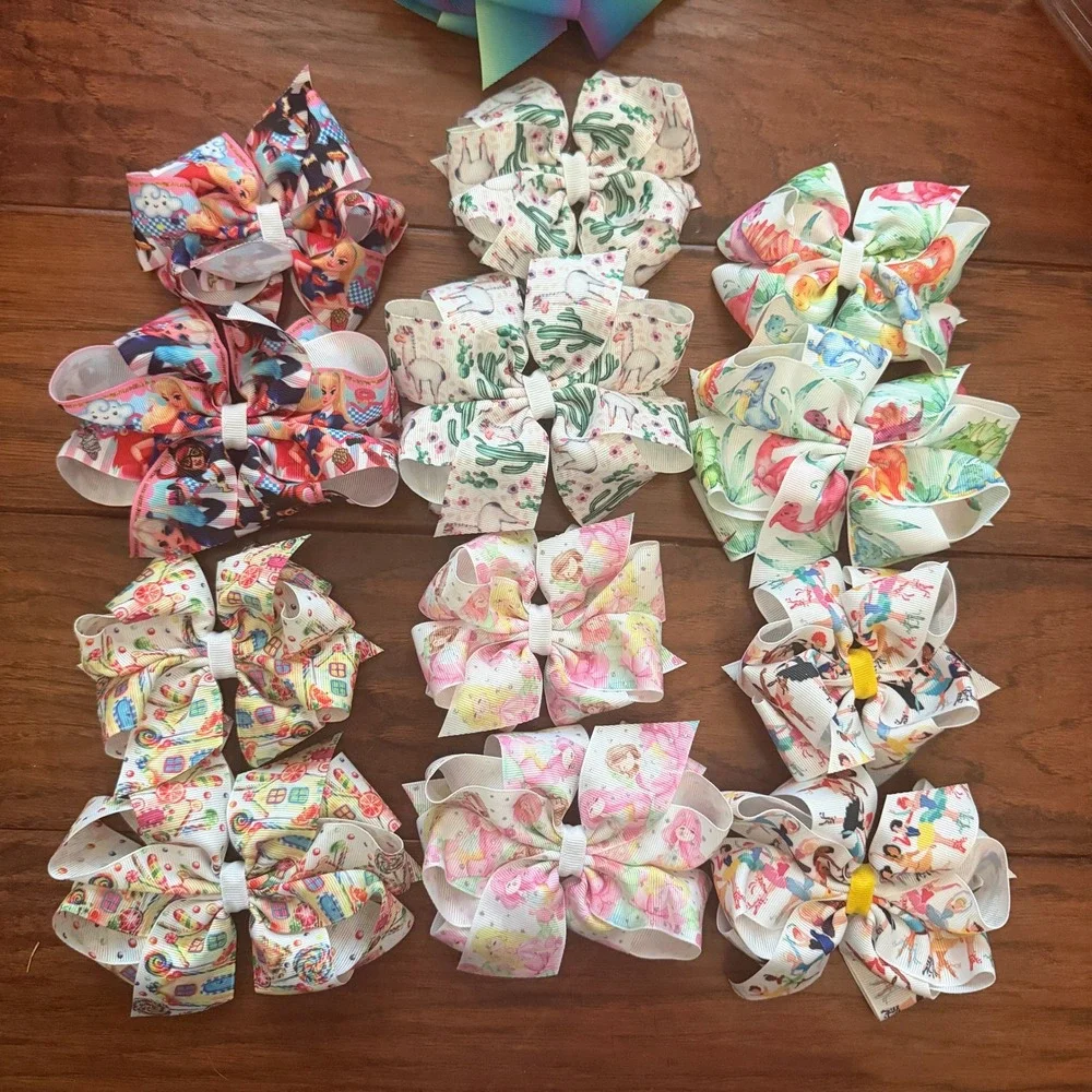 Double Stack Boutique Hair Bows 4-6